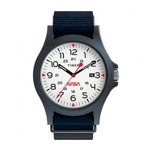 Acadia 40mm Fabric Strap Watch Featuring NASA Logo on Dial - Blue